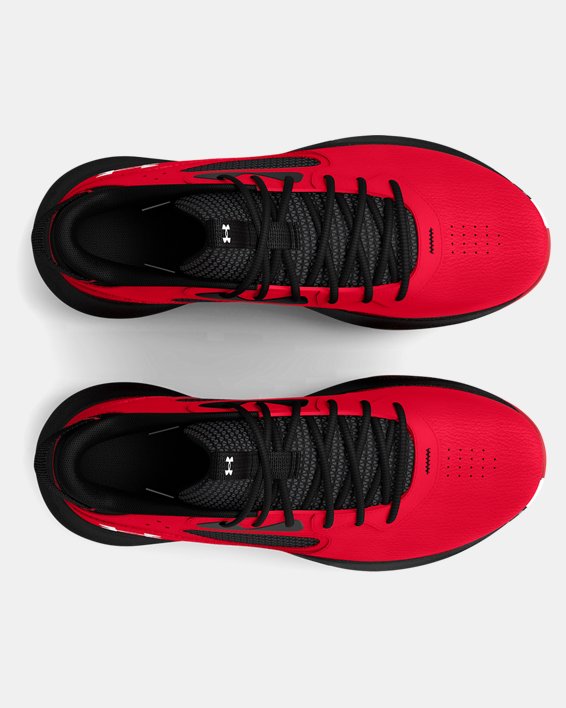 Unisex UA Lockdown 6 Basketball Shoes, Red, pdpMainDesktop image number 2